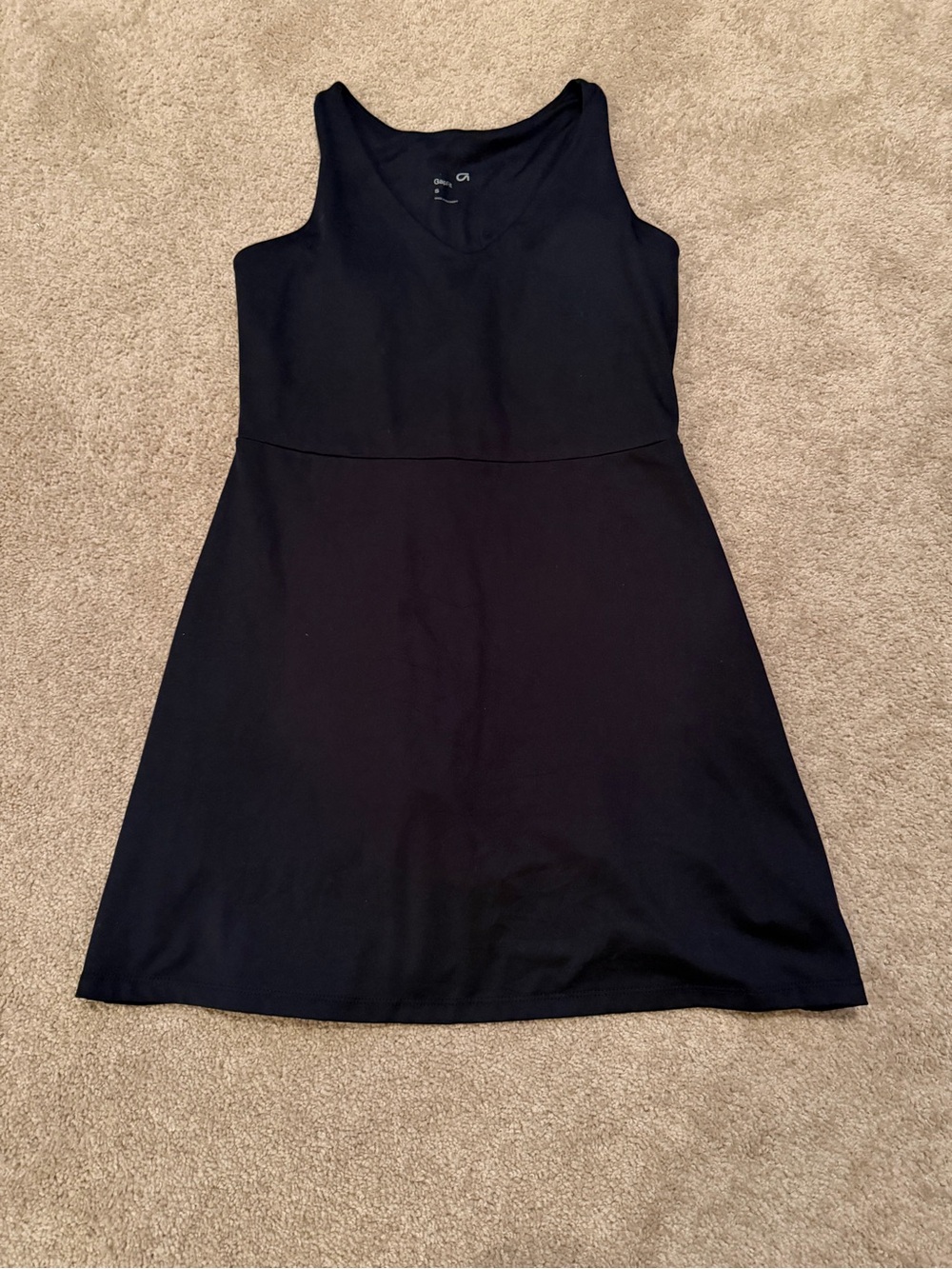 GapFit Women's Active Tank Dress Black Sleeveless V-Neck A-Line Dress Small